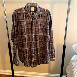 Brooks Brothers - XL - Dark checkered shirt with grey, maroon and dark blue